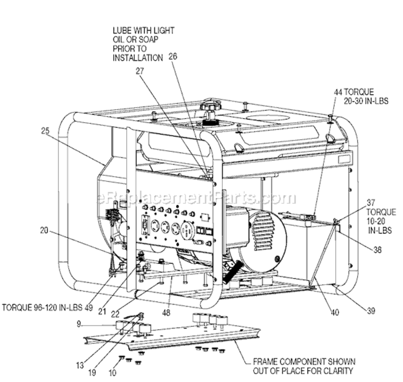 Page B Diagram and Parts List for H1000 Type 1 Porter Cable Generator